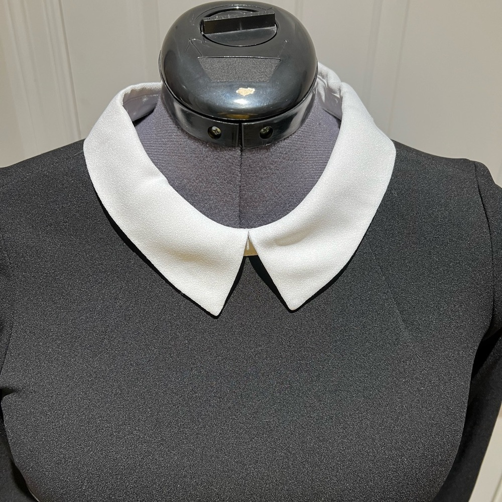 Chic Black Tommy Hilfiger Dress with White Collar - Picture 2 of 6